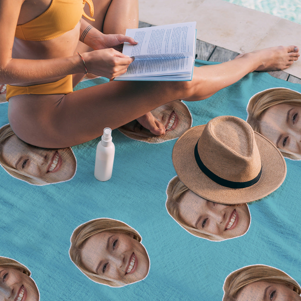 Personalisierbares Sommer Strandtuch Mit Gesicht Individuelles Foto Badetuch Geschenkidee