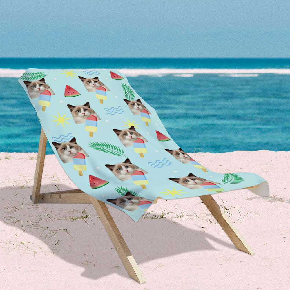Personalisierbares Strandtuch mit Foto für Strand Pool Party Individuelles Sommer Badetuch Geschenk für Freundin