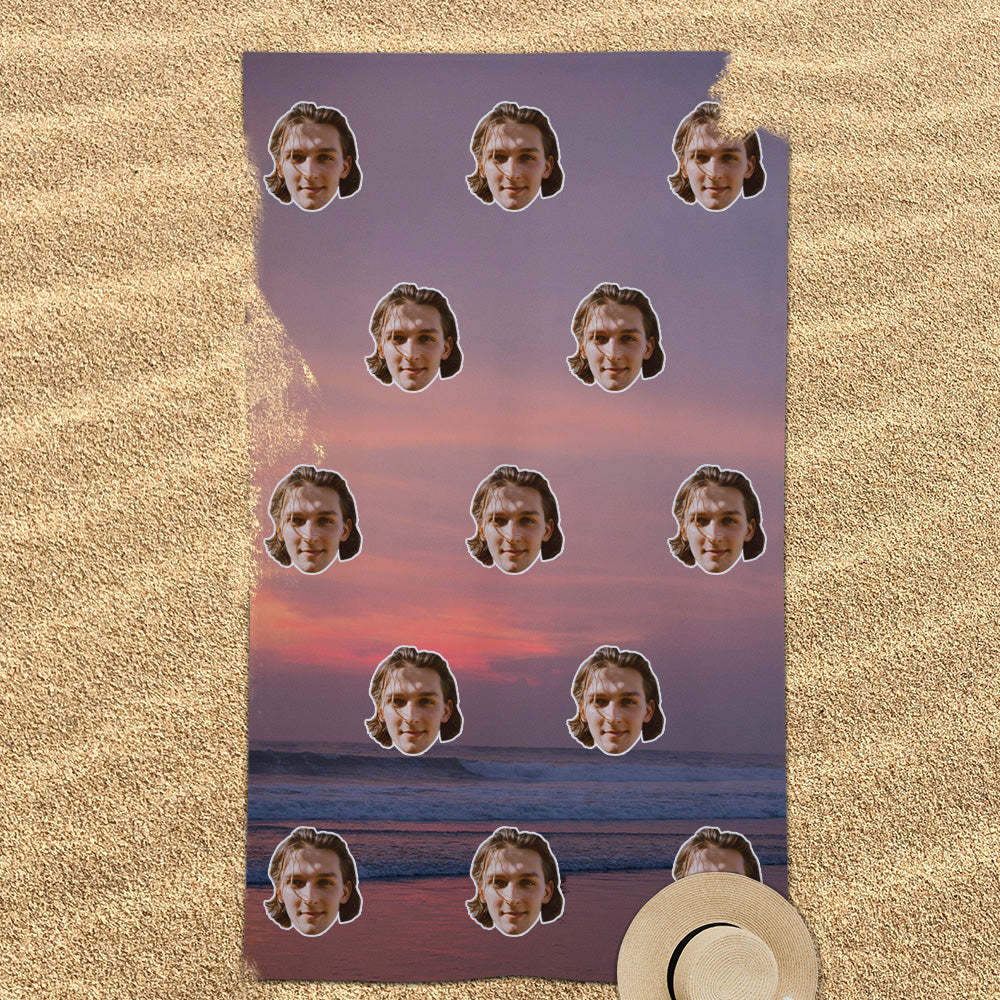 Personalisierbares Strandtuch mit Foto für Strand Pool Party Individuelles Sommer Badetuch Geschenk für Freundin