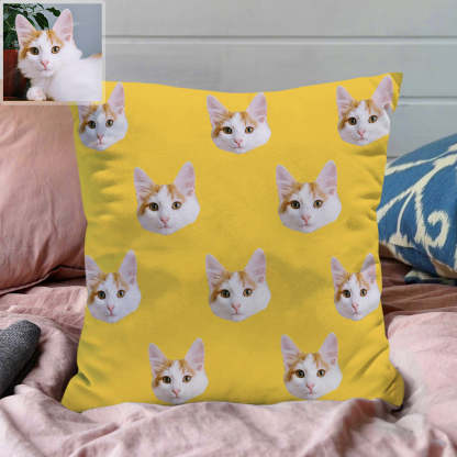 Personalisiertes Haustier Fotokissen Kissenbezug mit Gesicht Dekoratives Kuschelkissen Wurfkissen Weihnachtsgeschenk