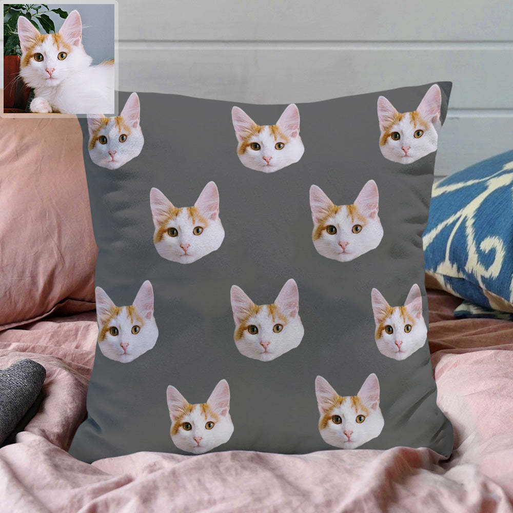 Personalisiertes Haustier Fotokissen Kissenbezug mit Gesicht Dekoratives Kuschelkissen Wurfkissen Weihnachtsgeschenk