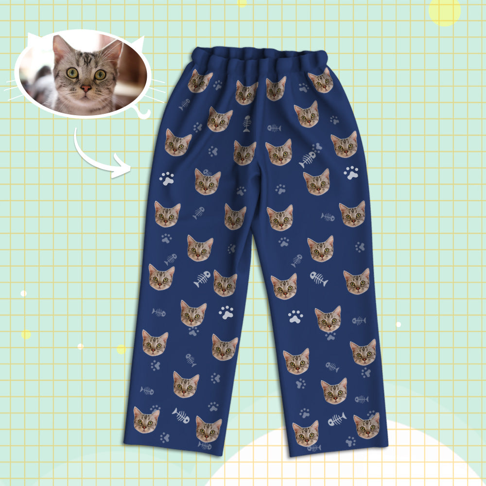 Personalisierte Schlafanzüge mit Katzen Gesicht Individuelle Katzen Foto Schlafanzüge Geschenk für Partner