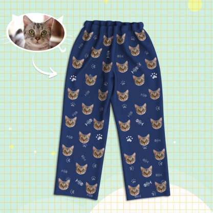 Personalisierte Schlafanzüge mit Katzen Gesicht Individuelle Katzen Foto Schlafanzüge Geschenk für Partner