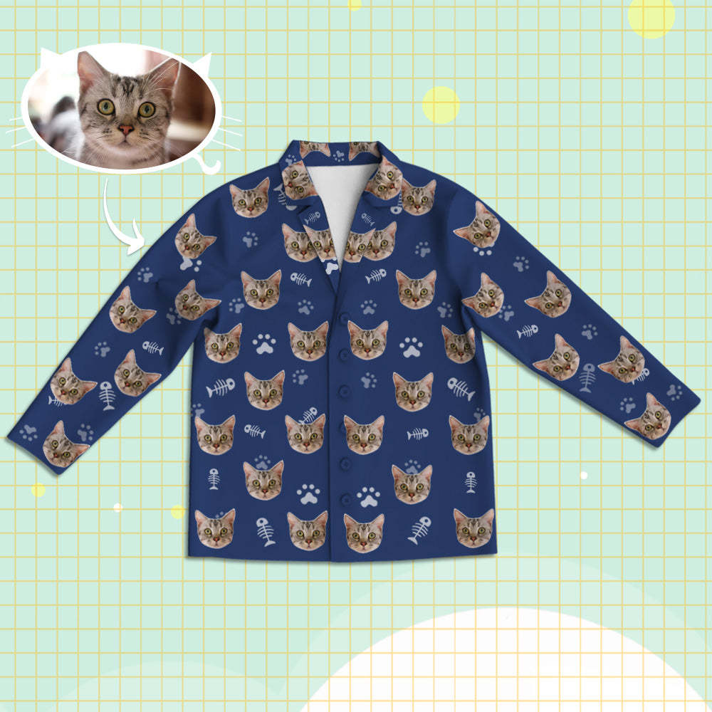 Personalisierte Schlafanzüge mit Katzen Gesicht Individuelle Katzen Foto Schlafanzüge Geschenk für Partner