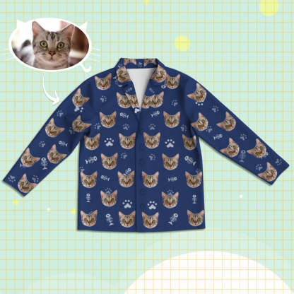 Personalisierte Schlafanzüge mit Katzen Gesicht Individuelle Katzen Foto Schlafanzüge Geschenk für Partner