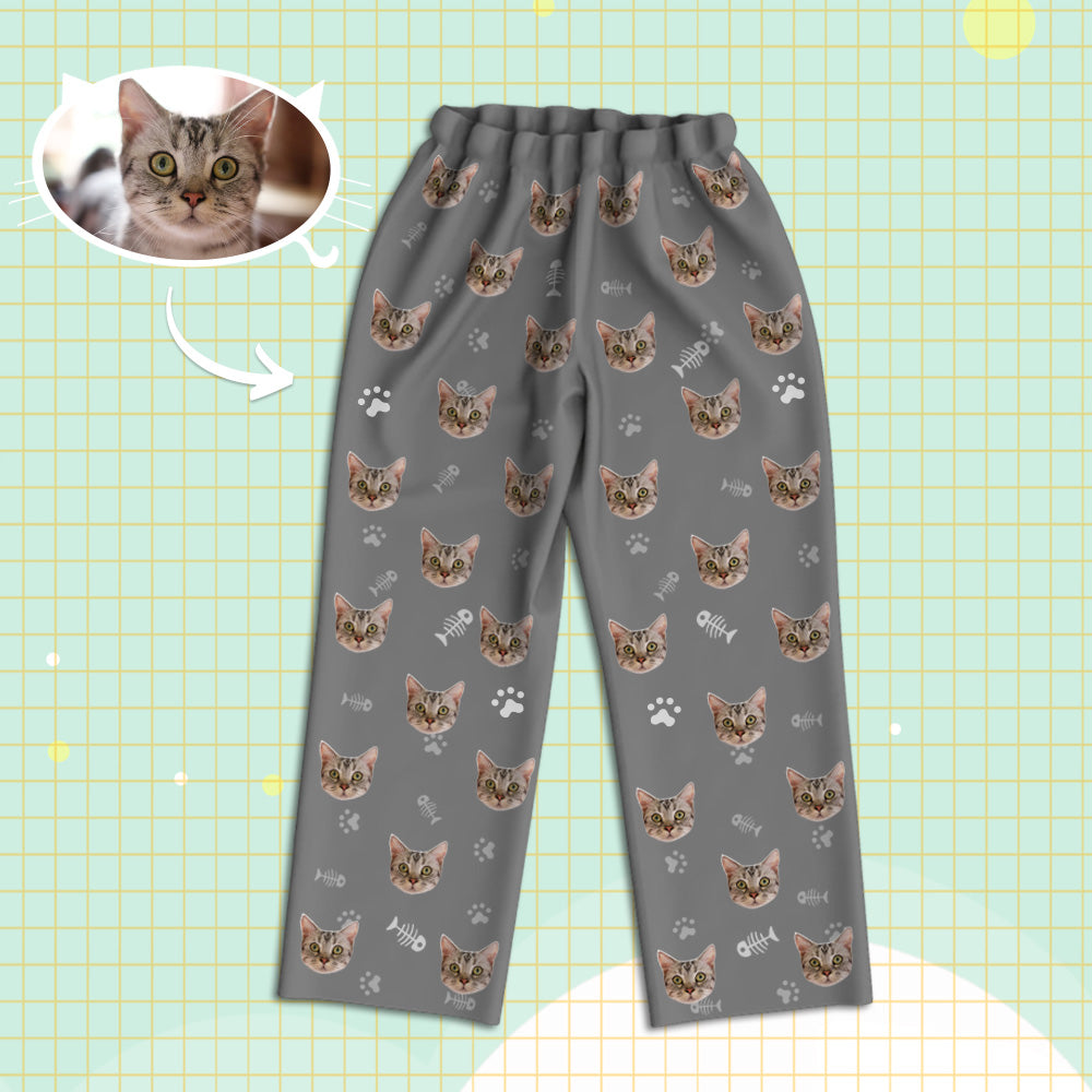 Personalisierte Schlafanzüge mit Katzen Gesicht Individuelle Katzen Foto Schlafanzüge Geschenk für Partner