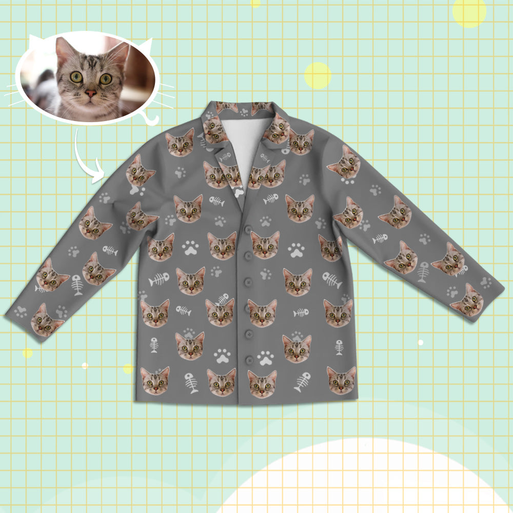 Personalisierte Schlafanzüge mit Katzen Gesicht Individuelle Katzen Foto Schlafanzüge Geschenk für Partner