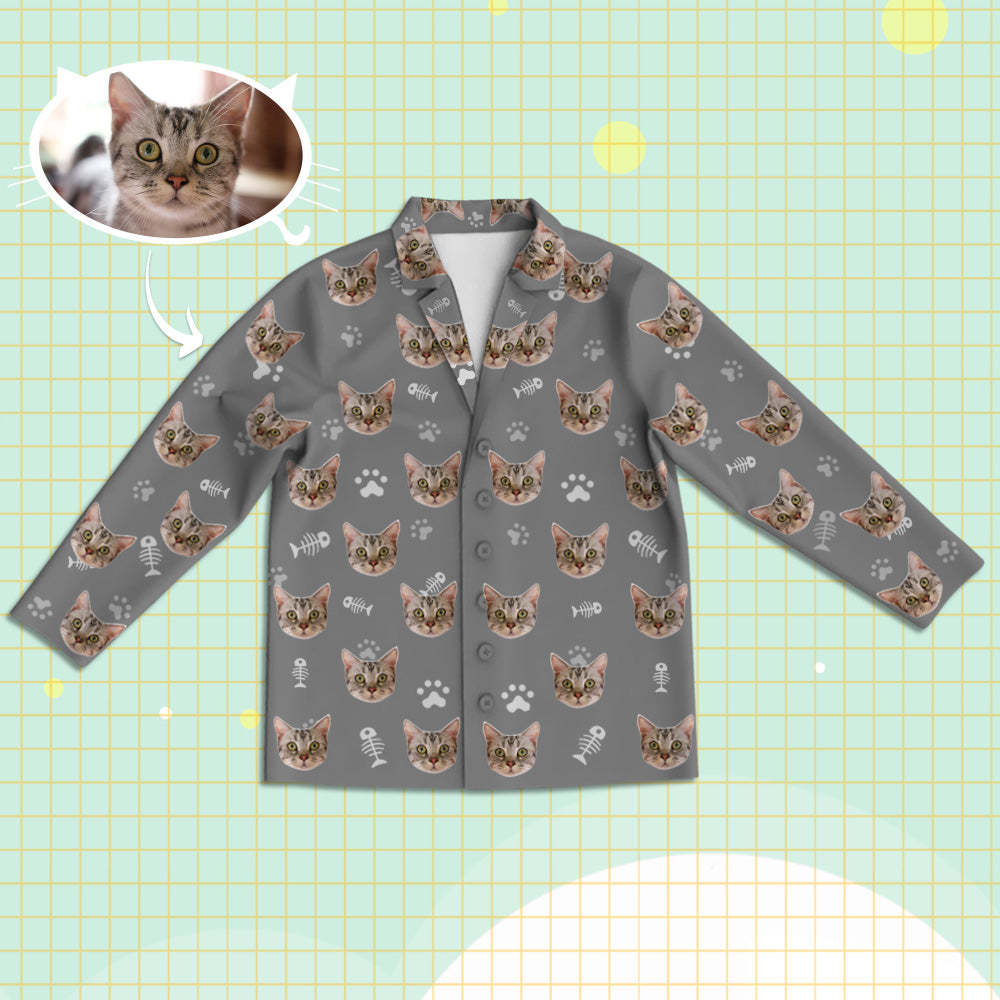 Personalisierte Schlafanzüge mit Katzen Gesicht Individuelle Katzen Foto Schlafanzüge Geschenk für Partner