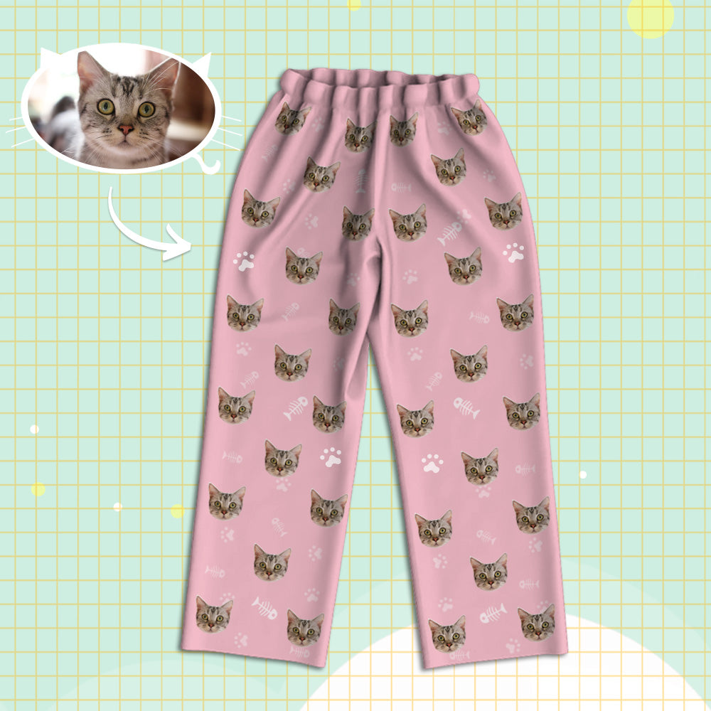 Personalisierte Schlafanzüge mit Katzen Gesicht Individuelle Katzen Foto Schlafanzüge Geschenk für Partner