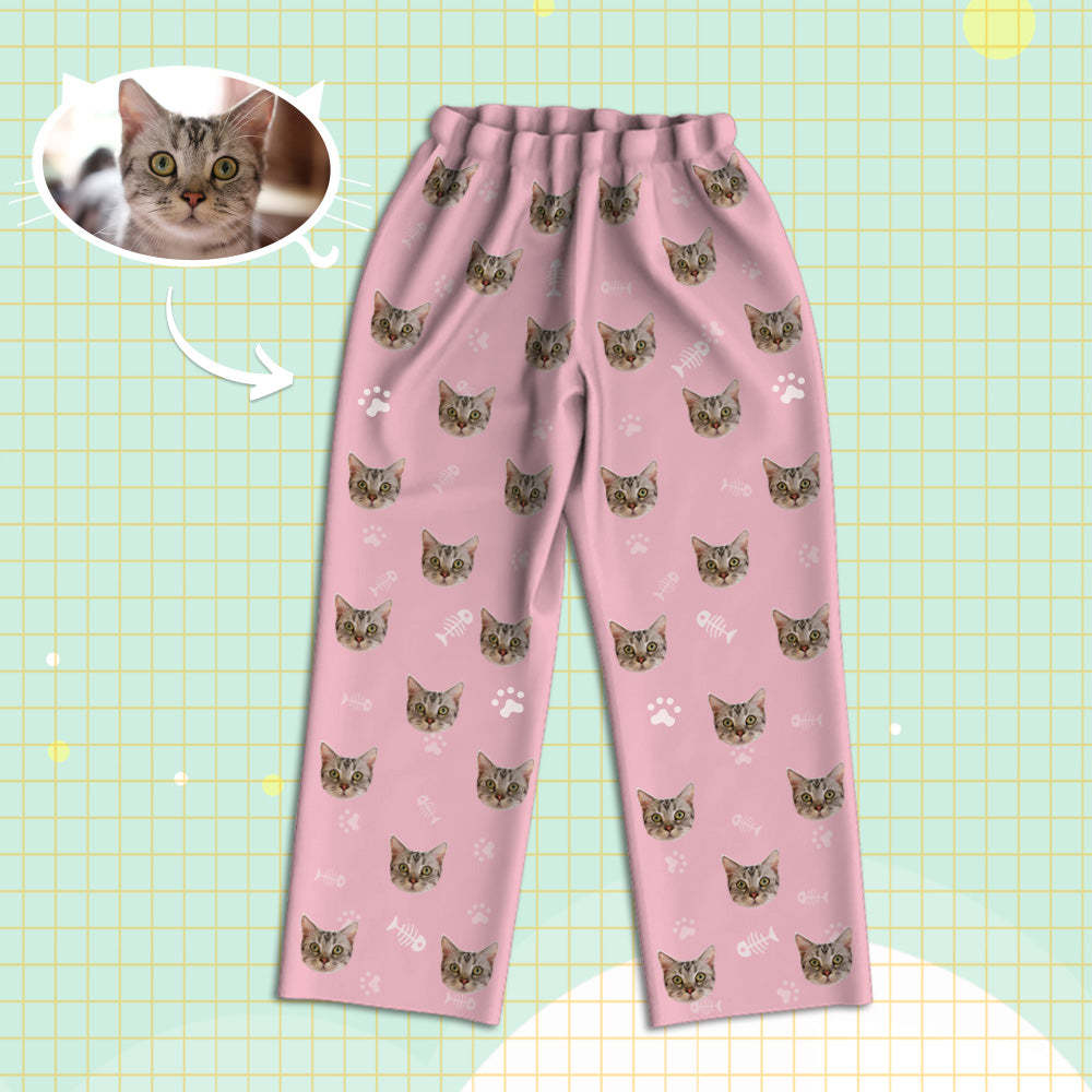 Personalisierte Schlafanzüge mit Katzen Gesicht Individuelle Katzen Foto Schlafanzüge Geschenk für Partner