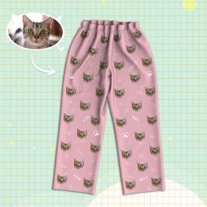 Personalisierte Schlafanzüge mit Katzen Gesicht Individuelle Katzen Foto Schlafanzüge Geschenk für Partner