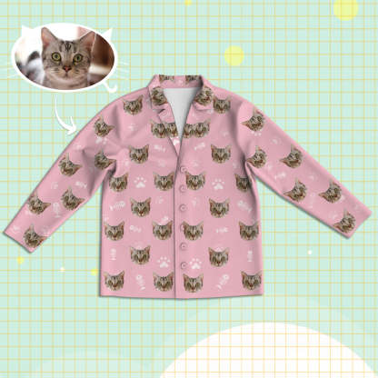 Personalisierte Schlafanzüge mit Katzen Gesicht Individuelle Katzen Foto Schlafanzüge Geschenk für Partner