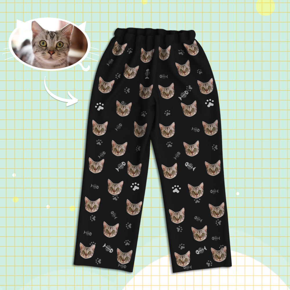 Personalisierte Schlafanzüge mit Katzen Gesicht Individuelle Katzen Foto Schlafanzüge Geschenk für Partner