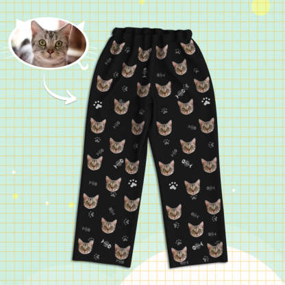 Personalisierte Schlafanzüge mit Katzen Gesicht Individuelle Katzen Foto Schlafanzüge Geschenk für Partner
