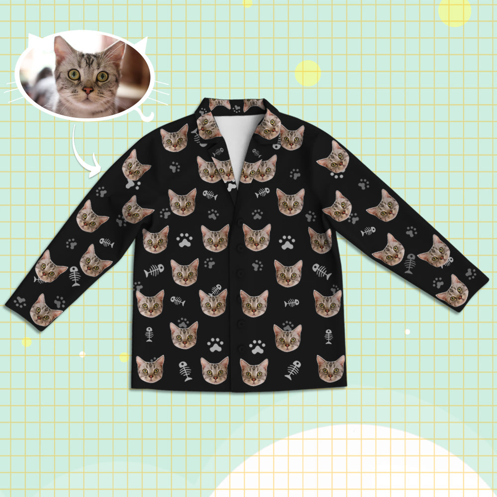 Personalisierte Schlafanzüge mit Katzen Gesicht Individuelle Katzen Foto Schlafanzüge Geschenk für Partner