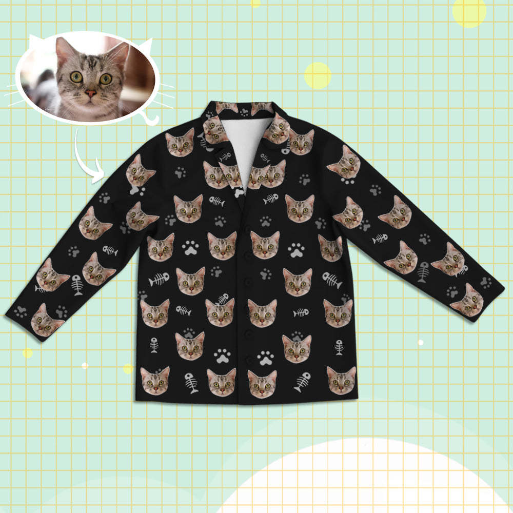 Personalisierte Schlafanzüge mit Katzen Gesicht Individuelle Katzen Foto Schlafanzüge Geschenk für Partner