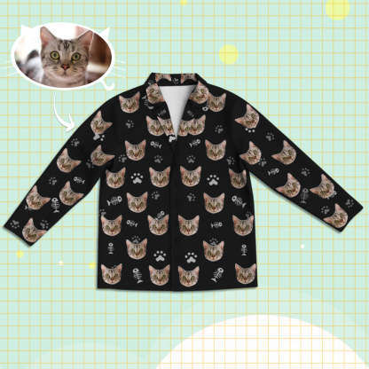 Personalisierte Schlafanzüge mit Katzen Gesicht Individuelle Katzen Foto Schlafanzüge Geschenk für Partner