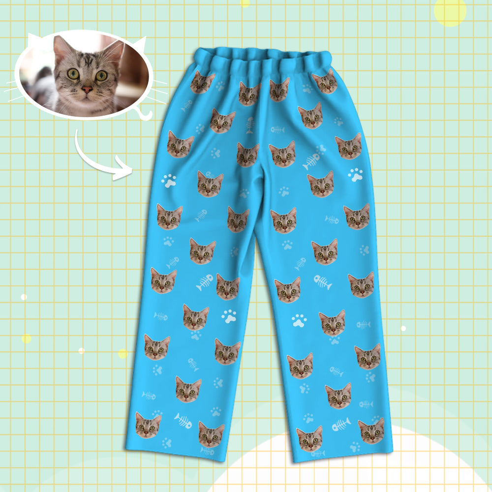 Personalisierte Schlafanzüge mit Katzen Gesicht Individuelle Katzen Foto Schlafanzüge Geschenk für Partner