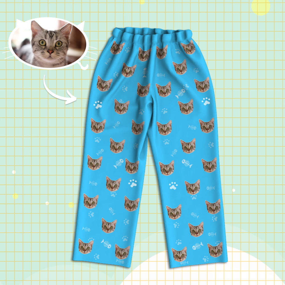 Personalisierte Schlafanzüge mit Katzen Gesicht Individuelle Katzen Foto Schlafanzüge Geschenk für Partner