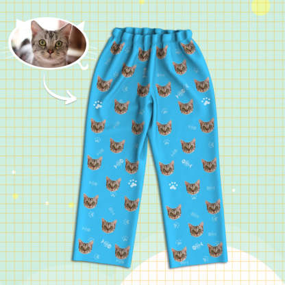 Personalisierte Schlafanzüge mit Katzen Gesicht Individuelle Katzen Foto Schlafanzüge Geschenk für Partner