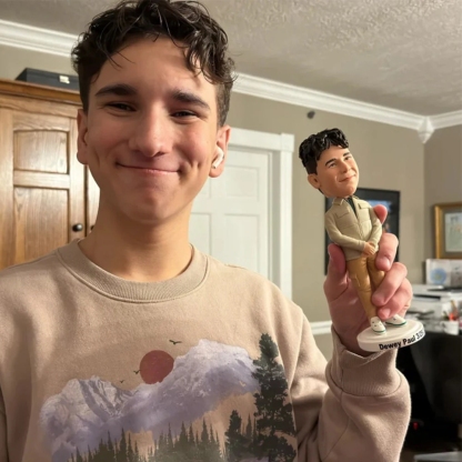 Vollständig Anpassbarer Wackelkopf Frau 1 Person Mit Graviertem Text