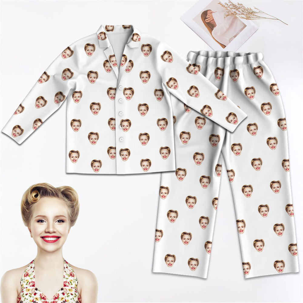 Personalisierter Schlafanzug mit Gesicht Individuelle Foto Schlafanzüge Herren Damen Schlafanzug Set Geschenk für Brautparty Geburtstag Jahrestag