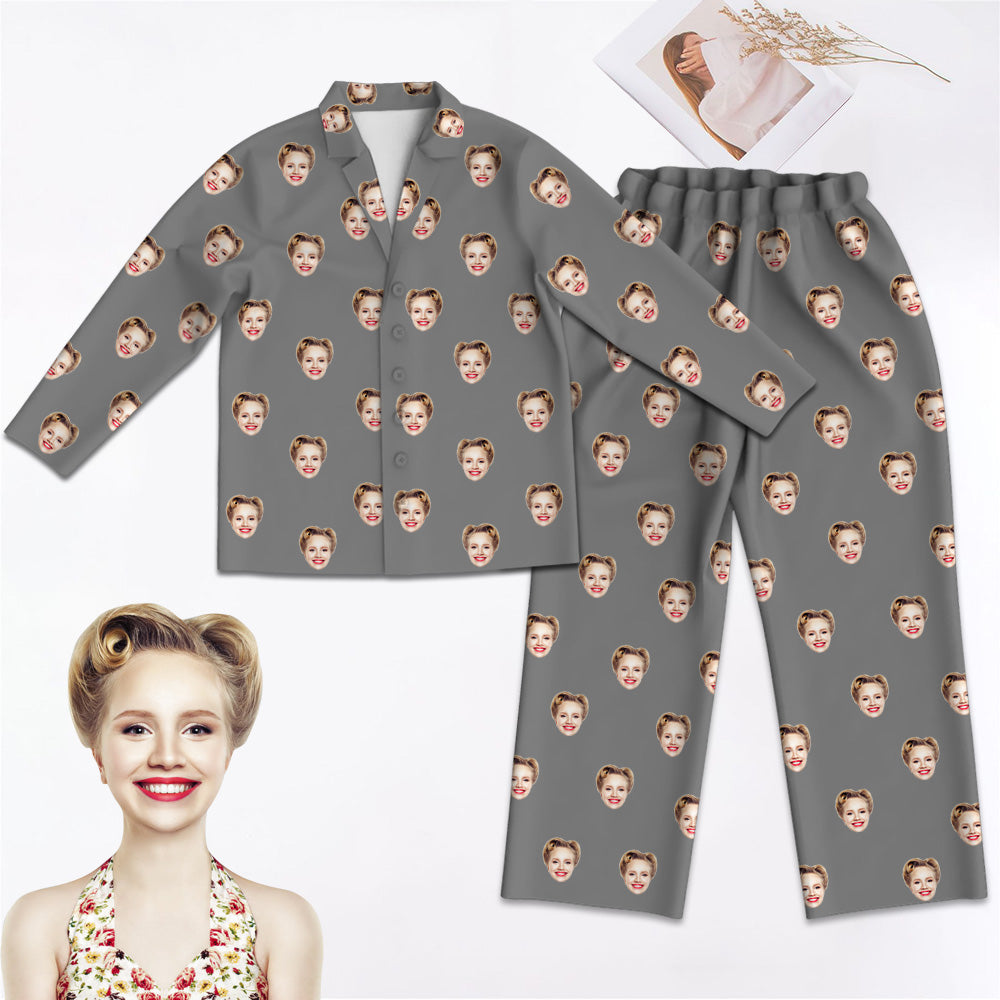 Personalisierter Schlafanzug mit Gesicht Individuelle Foto Schlafanzüge Herren Damen Schlafanzug Set Geschenk für Brautparty Geburtstag Jahrestag