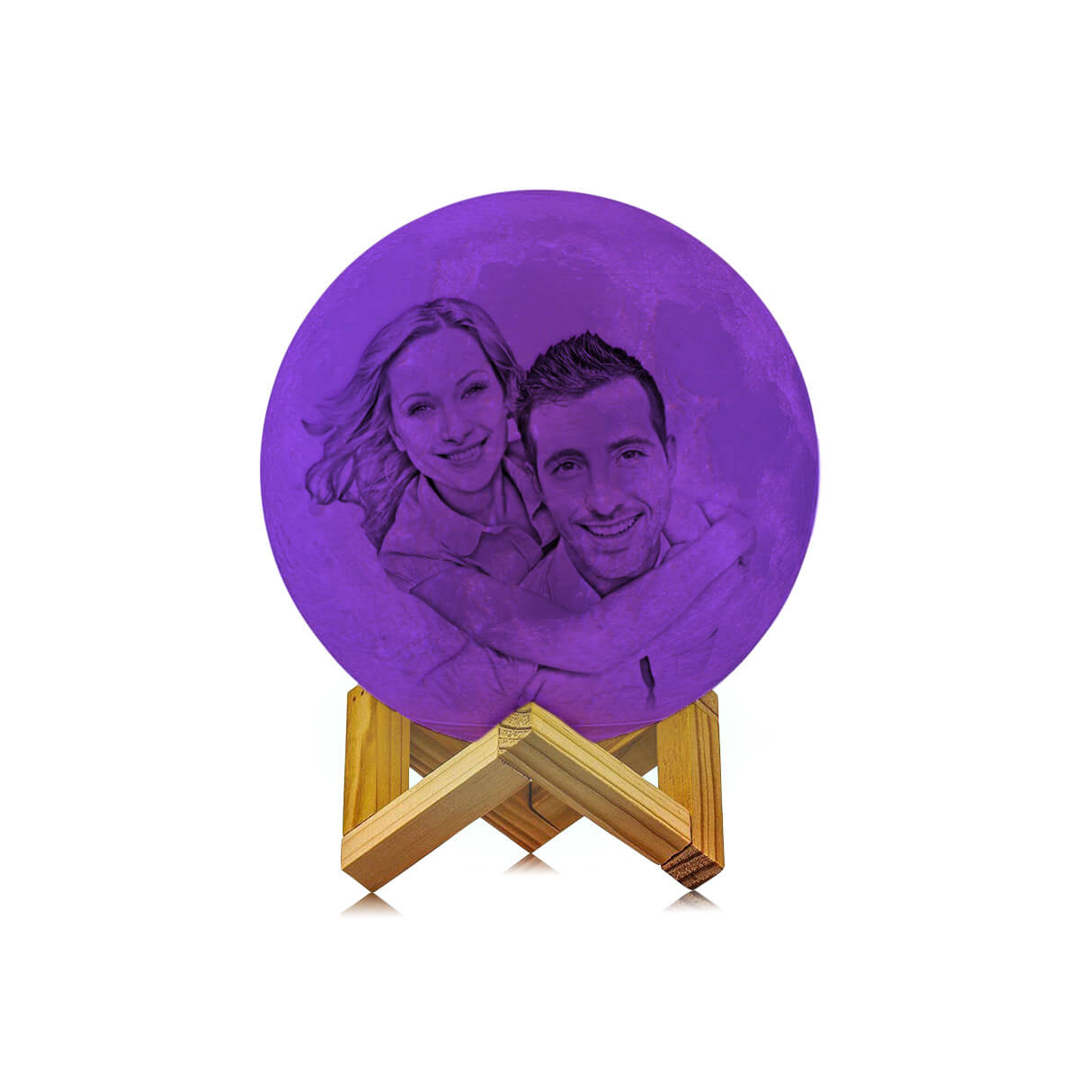 Personalisierte Mondlampe mit Foto 3D Gravur Nachtlicht mit 16 Farben