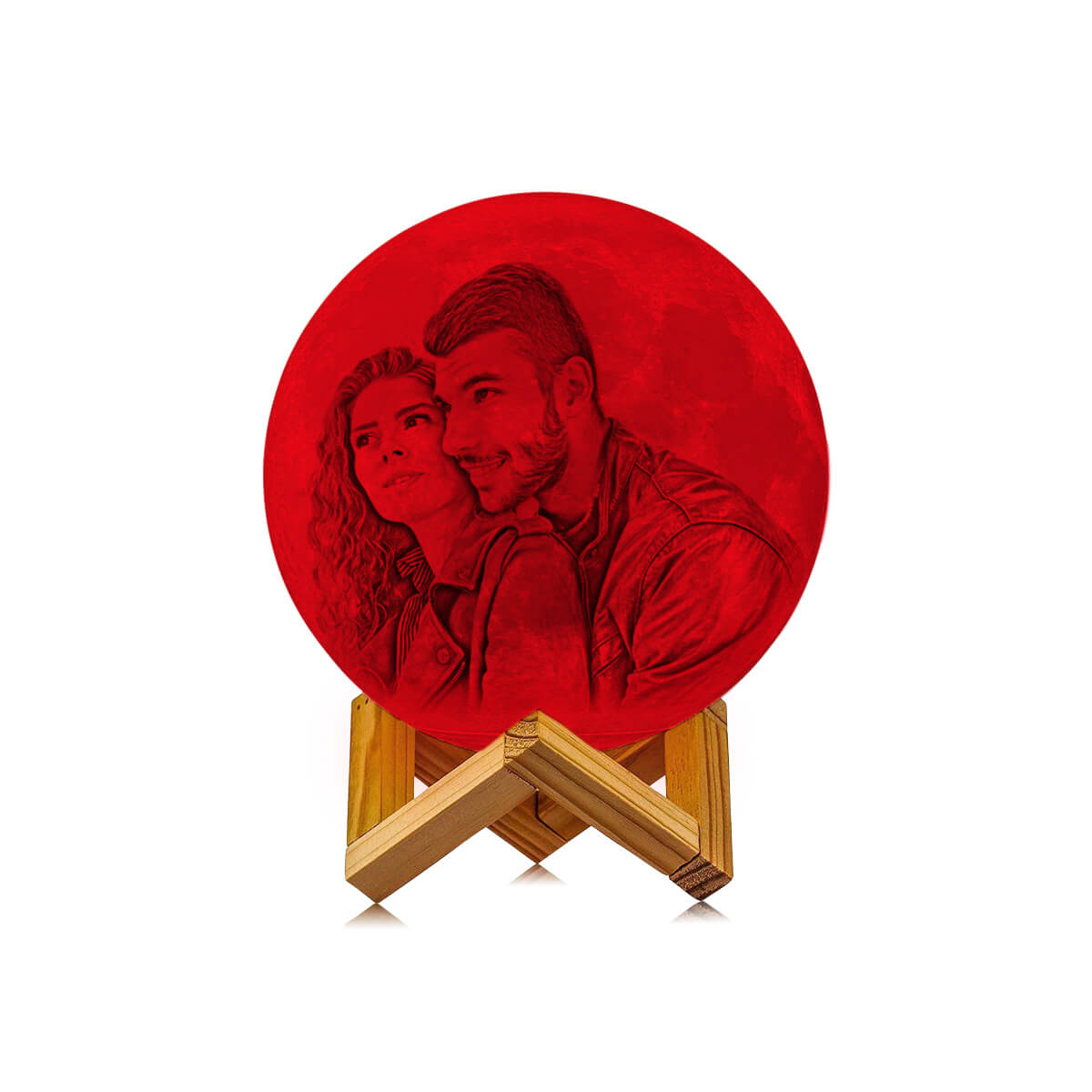 Personalisierte Mondlampe mit Foto 3D Gravur Nachtlicht mit 16 Farben