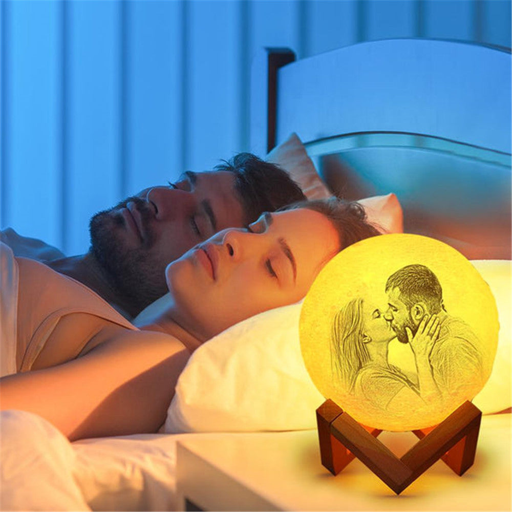 Personalisierte Mondlampe mit Foto 3D Gravierte Mondlicht