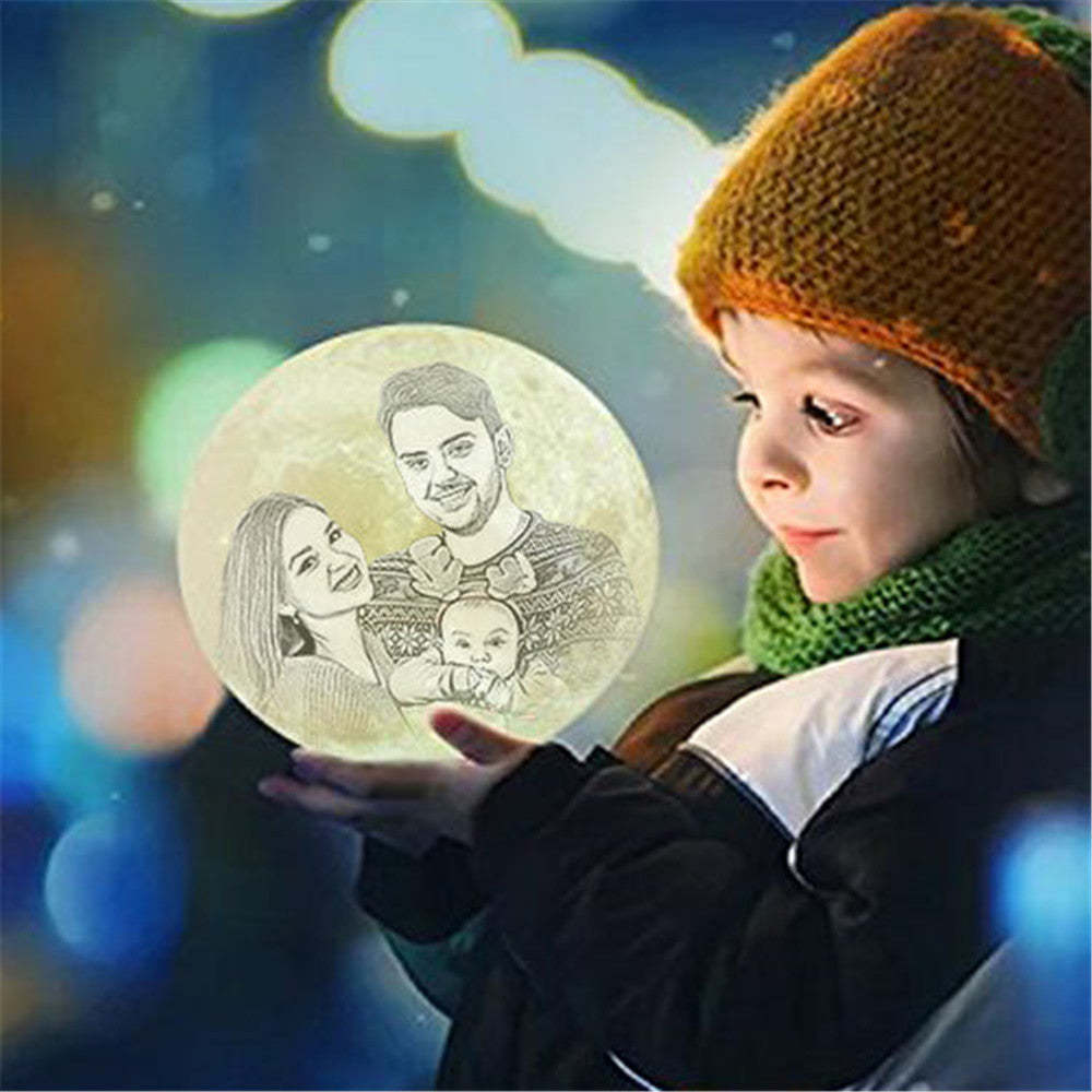 Personalisierte Mondlampe mit Foto 3D Gravierte Mondlicht