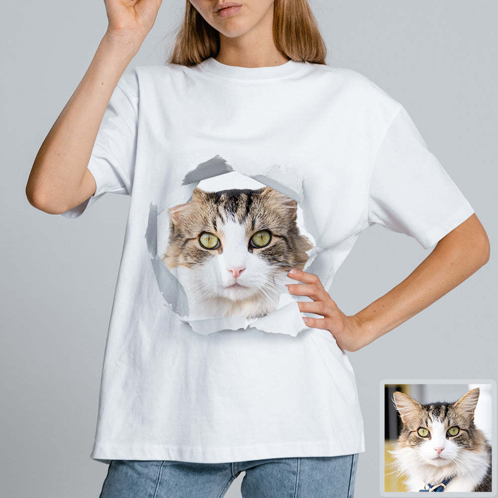 Erwachsene Personalisiertes T-Shirt mit Foto Haustier Aufdruck auf T-Shirt Geschenk für Freundin Geschenk für Freund
