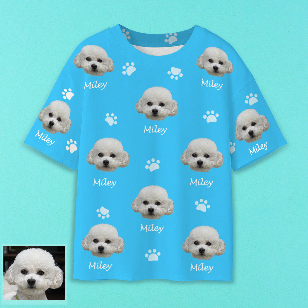 Personalisiertes Haustierfoto T-Shirt mit Bild und Name Individuelles Kurzarmshirt Geschenk für Tierliebhaber