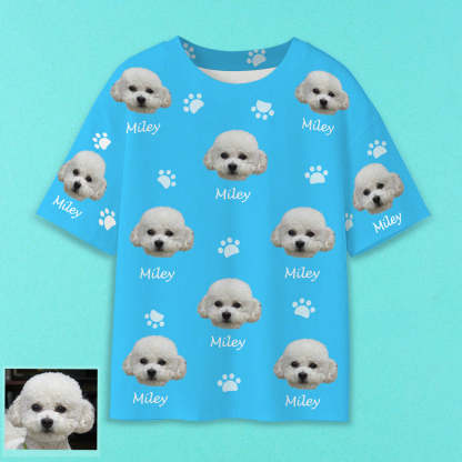 Personalisiertes Haustierfoto T-Shirt mit Bild und Name Individuelles Kurzarmshirt Geschenk für Tierliebhaber