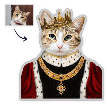 Personalisiertes Haustier Portrait Kissen Individuelles MiniMe Kissen Royal King Haustier Gesicht Kissen Einzigartiges Heimdekoration Geschenk