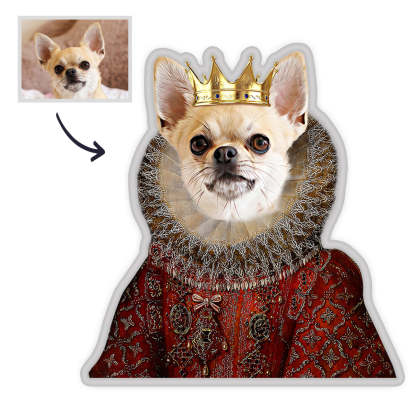 Haustier Portrait Kissen Personalisiertes MiniMe Kissen Royal Queen King Haustier Gesichtskissen Einzigartiges Geschenk