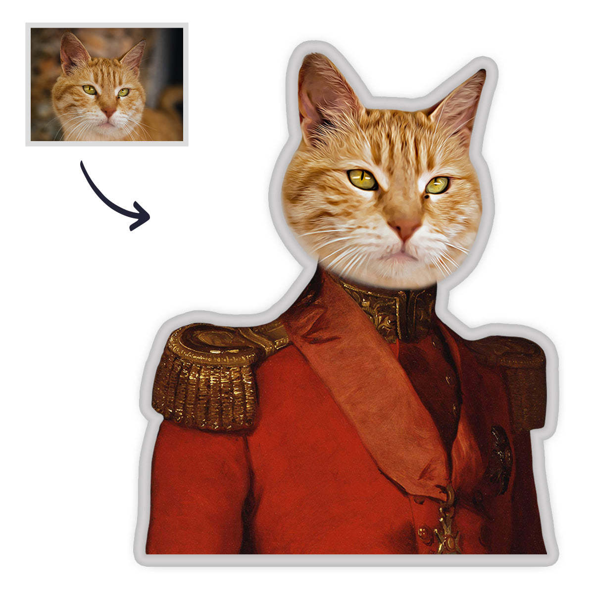 Haustier Portrait Kissen Personalisiertes MiniMe Kissen Royal Queen King Haustier Gesichtskissen Einzigartiges Geschenk