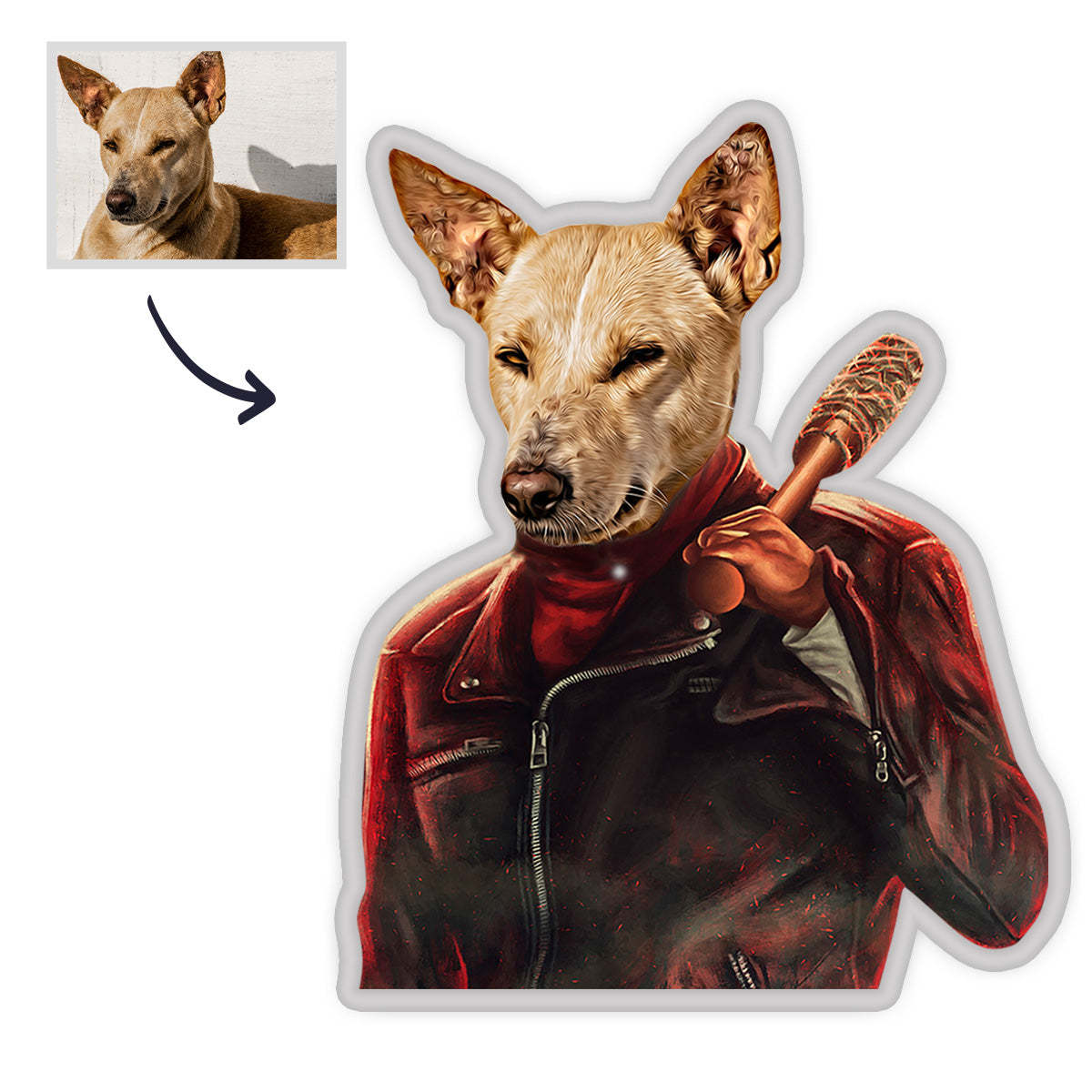 Haustier Portrait Kissen Personalisiertes MiniMe Kissen Royal Queen King Haustier Gesichtskissen Einzigartiges Geschenk