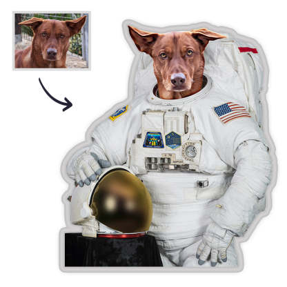 Haustier Portrait Kissen Astronaut König MiniMe Kissen Royal Haustier Körperpuppen Kissen Gesichtskissen Einzigartiges Geschenk