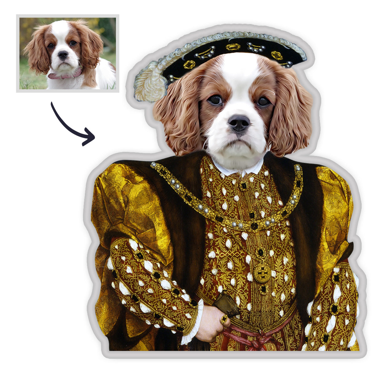 Haustier Portrait Kissen Astronaut König MiniMe Kissen Royal Haustier 