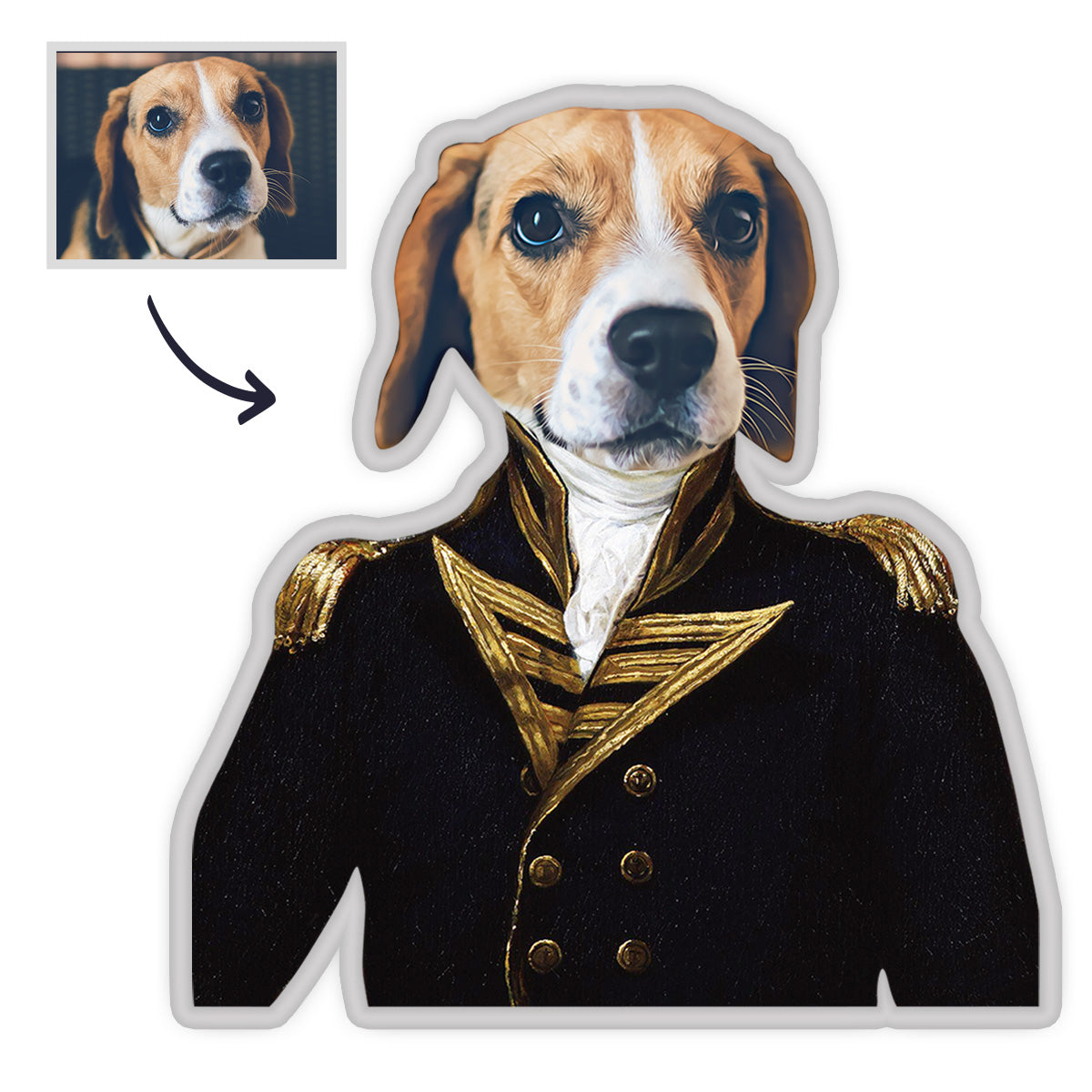 Haustier Portrait Kissen Astronaut König MiniMe Kissen Royal Haustier Körperpuppen Kissen Gesichtskissen Einzigartiges Geschenk