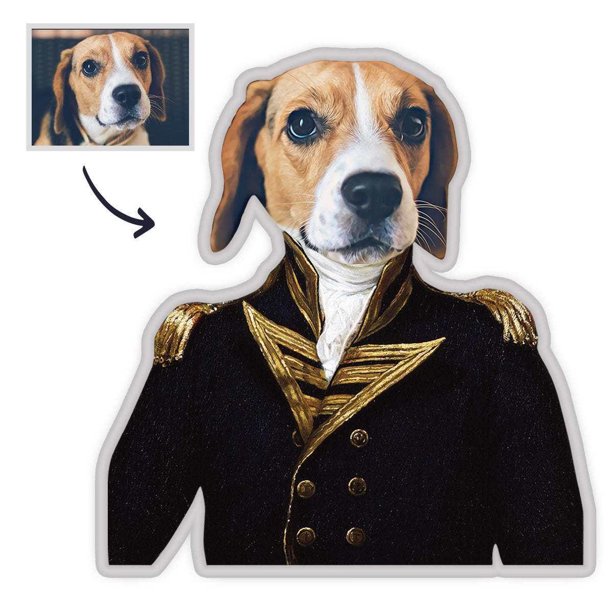 Haustier Portrait Kissen Astronaut König MiniMe Kissen Royal Haustier Körperpuppen Kissen Gesichtskissen Einzigartiges Geschenk