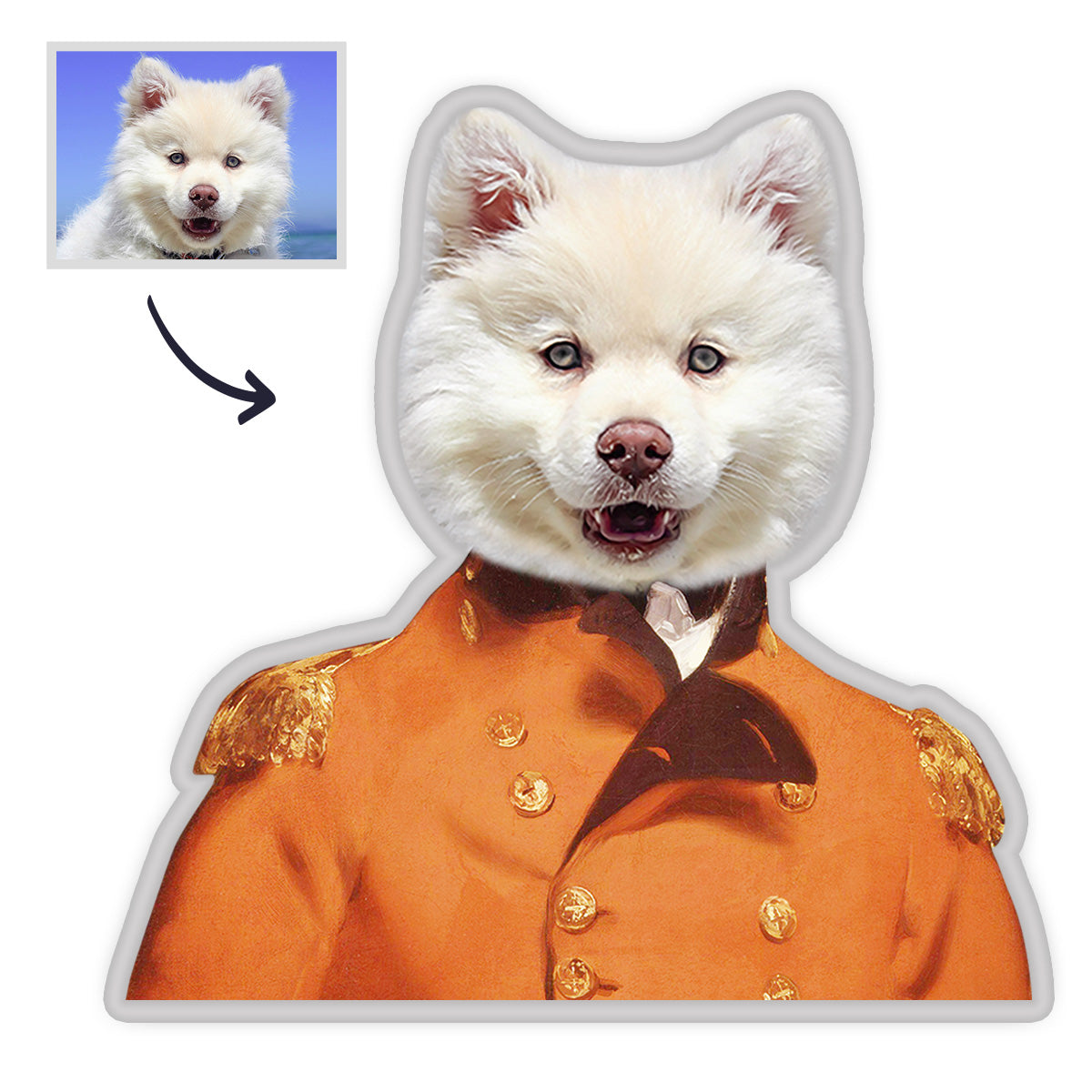 Haustier Porträt Kissen Königin Haustier MiniMe Kissen Königliches Haustier Körperkissen Gesichtskissen