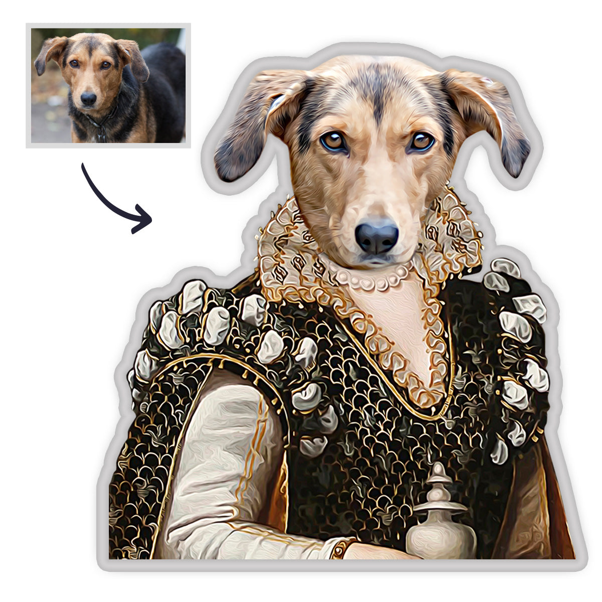 Haustier Porträt Kissen Königin Haustier MiniMe Kissen Königliches Hau