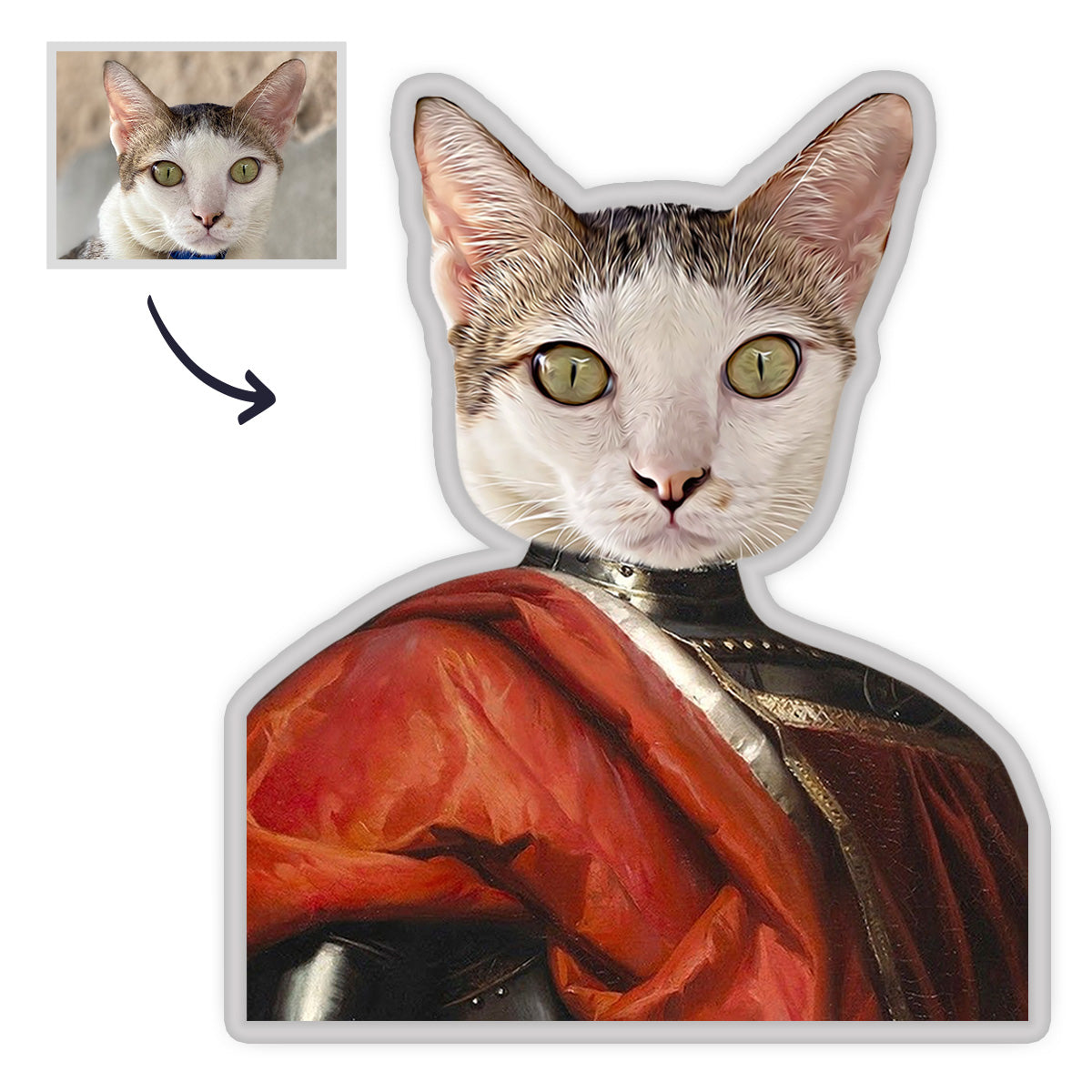 Haustier Porträt Kissen Königin Haustier MiniMe Kissen Königliches Haustier Körperkissen Gesichtskissen