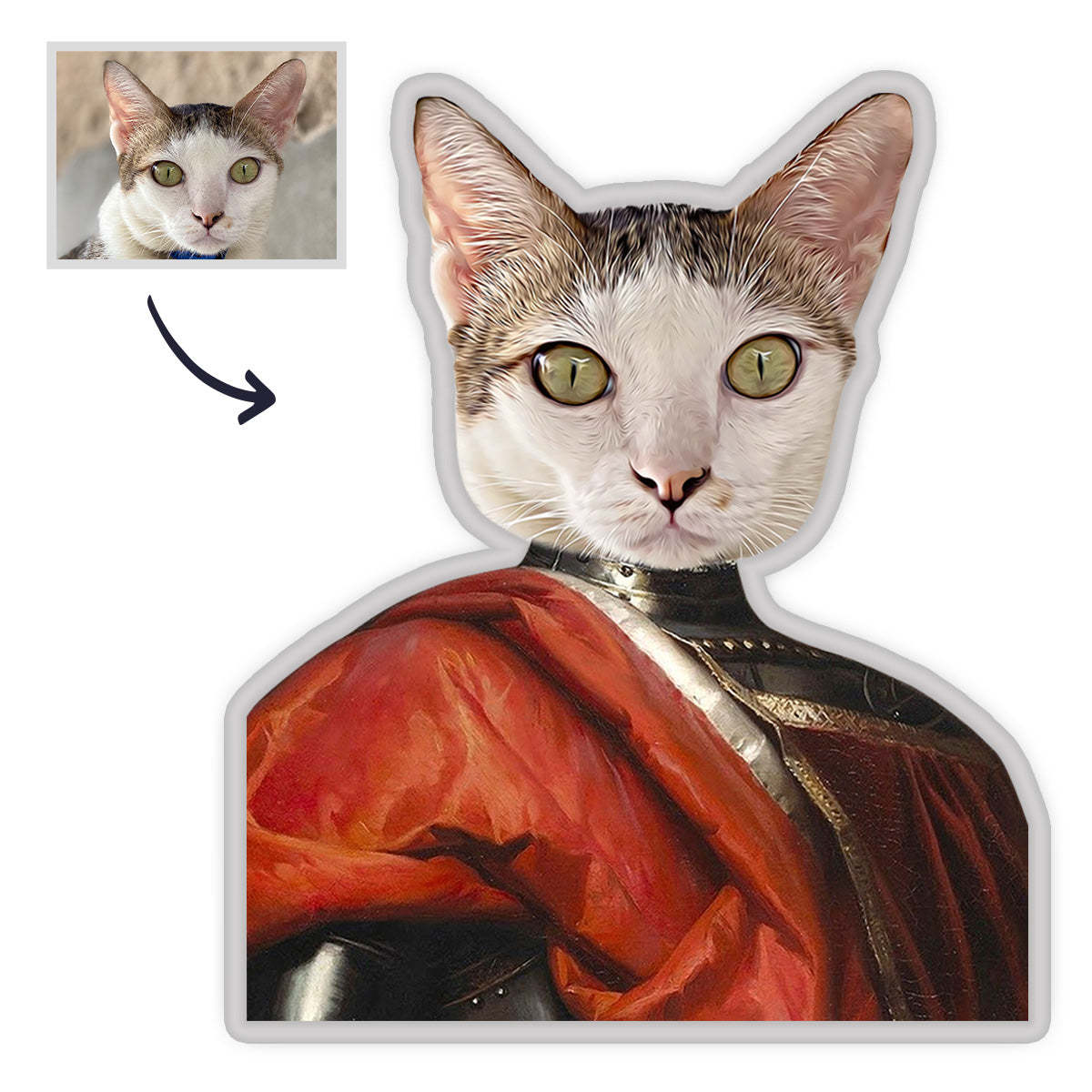 Haustier Porträt Kissen Königin Haustier MiniMe Kissen Königliches Haustier Körperkissen Gesichtskissen