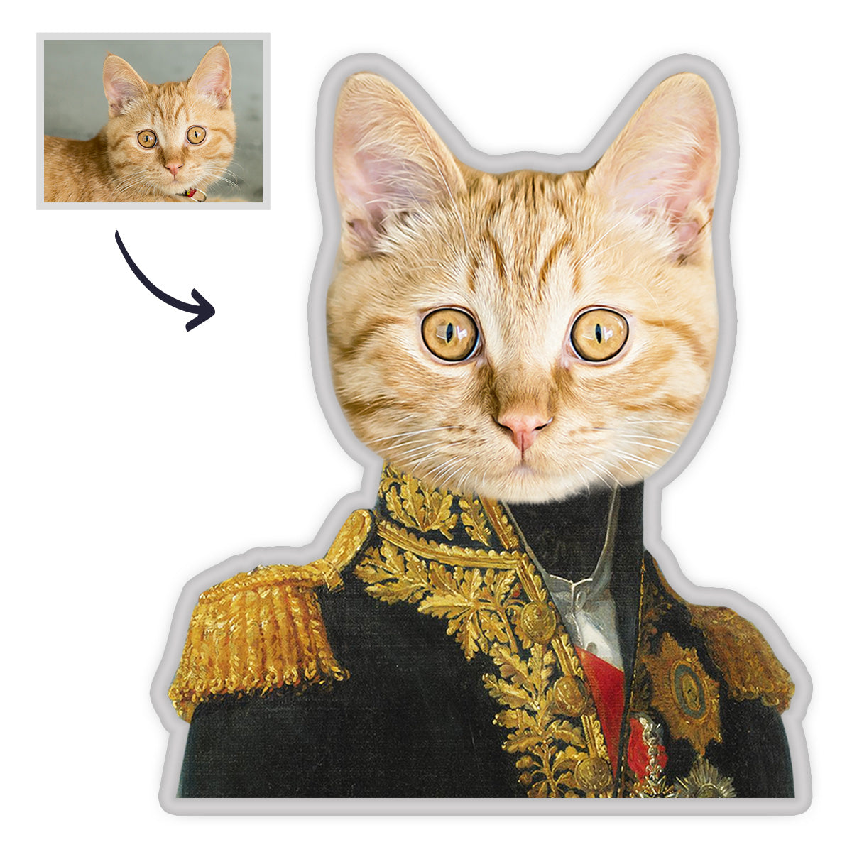 Haustier MiniMe Kissen Haustier Portrait Kissen Royal Haustier Körperpuppen Kissen Gesichtskissen Personalisiertes Geschenk