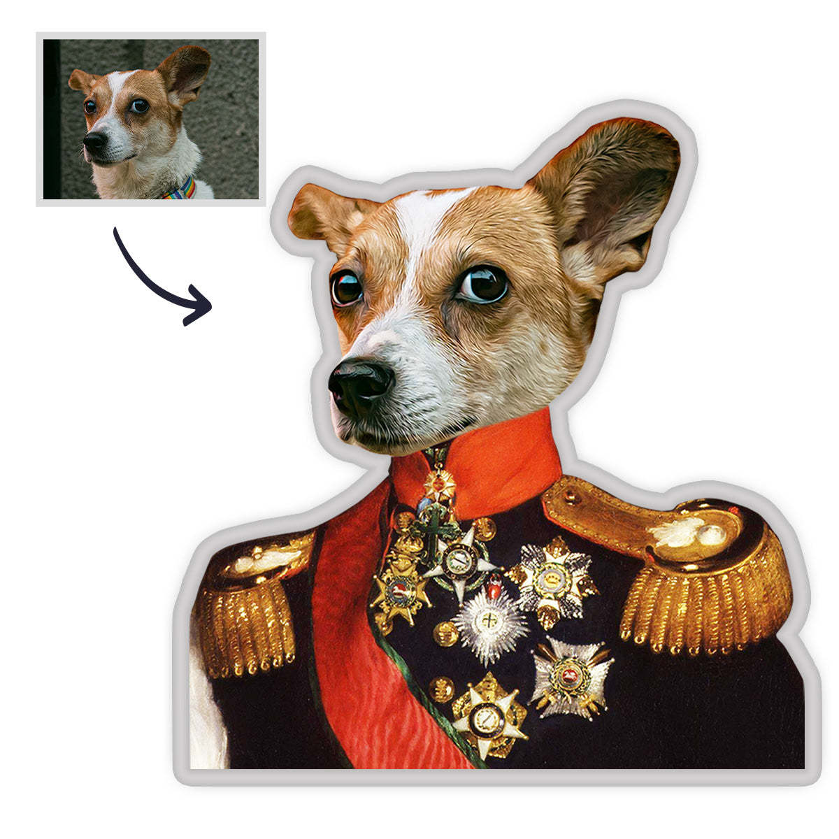 Haustier MiniMe Kissen Haustier Portrait Kissen Royal Haustier Körperpuppen Kissen Gesichtskissen Personalisiertes Geschenk