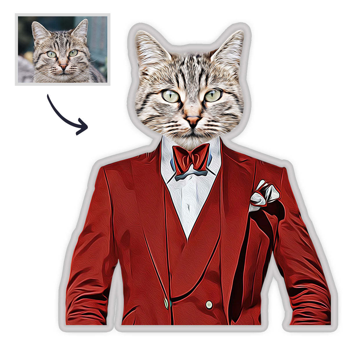 Haustier MiniMe Kissen Haustier Portrait Kissen Royal Haustier Körperpuppen Kissen Gesichtskissen Personalisiertes Geschenk