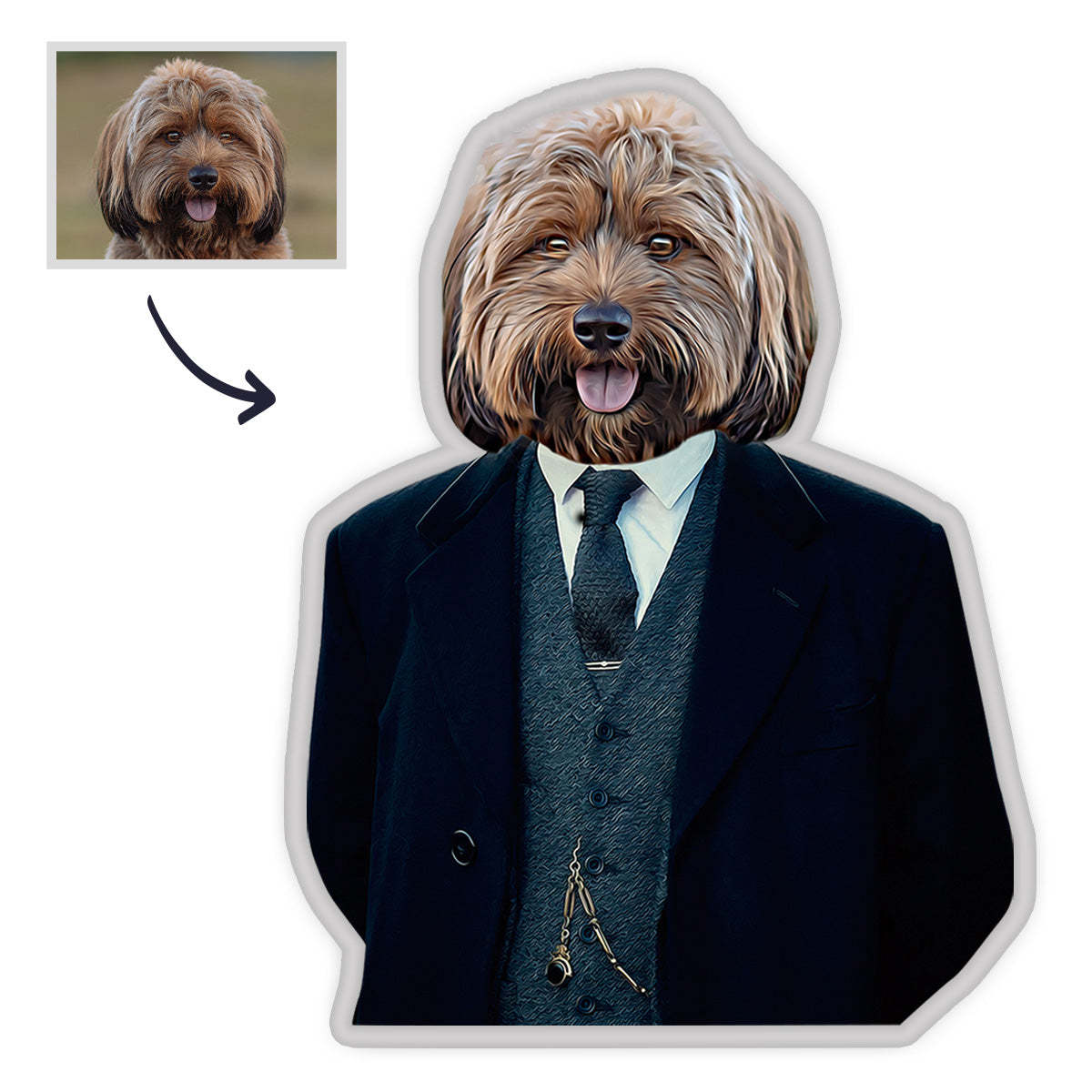 Haustier MiniMe Kissen Haustier Portrait Kissen Royal Haustier Körperpuppen Kissen Gesichtskissen Personalisiertes Geschenk